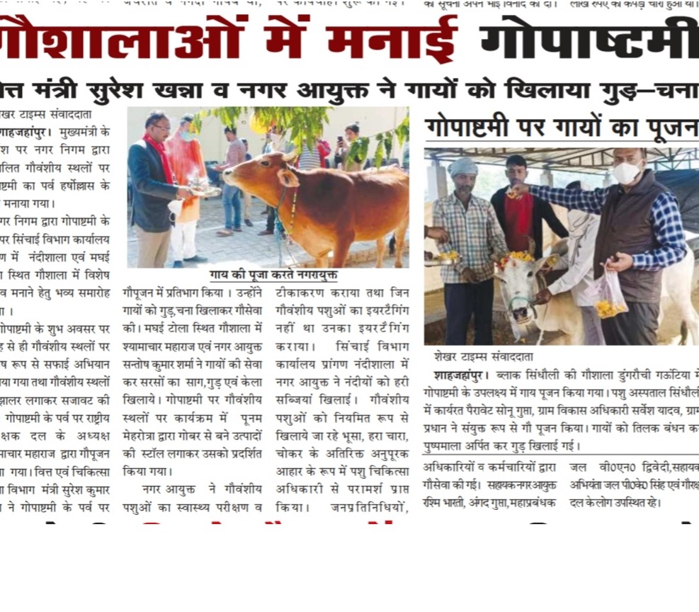 गौशालाओं में मनाई गौपाष्टमी 